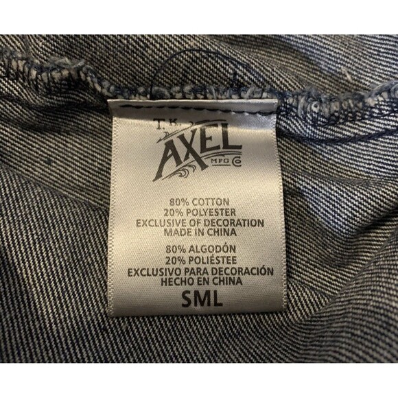 Axel Rooney Sherpa Collar Premium Trucker Navy Blue Denim Jacket Men’s Medium - Picture 6 of 8